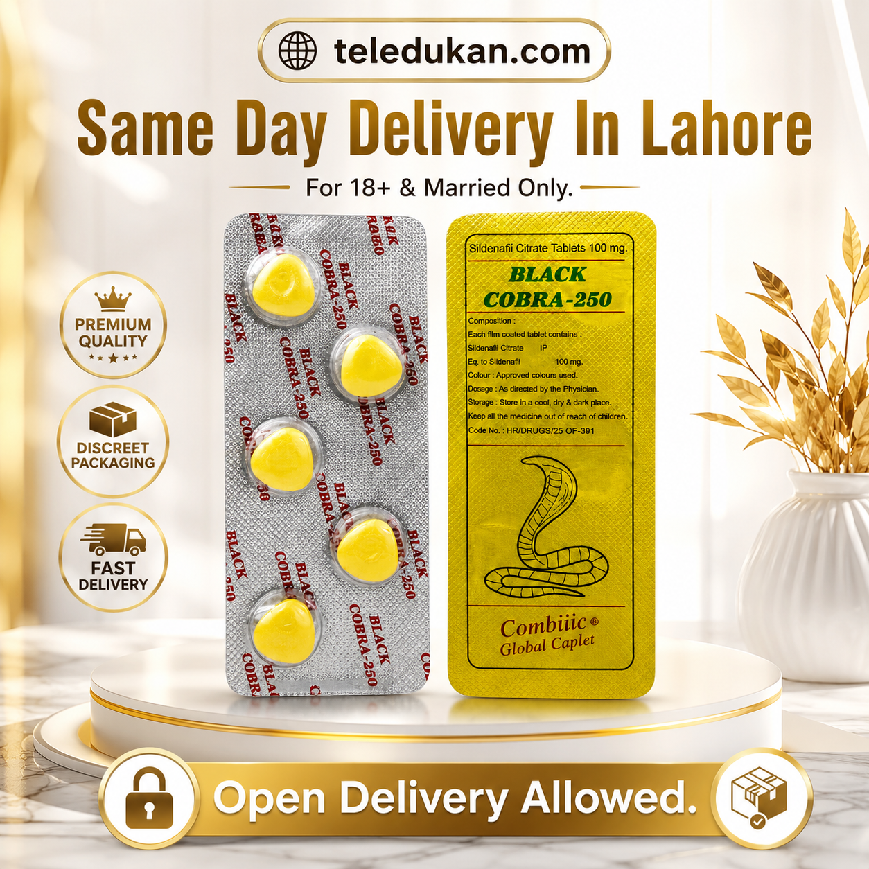 Black Cobra 250 - 100mg Price in Pakistan