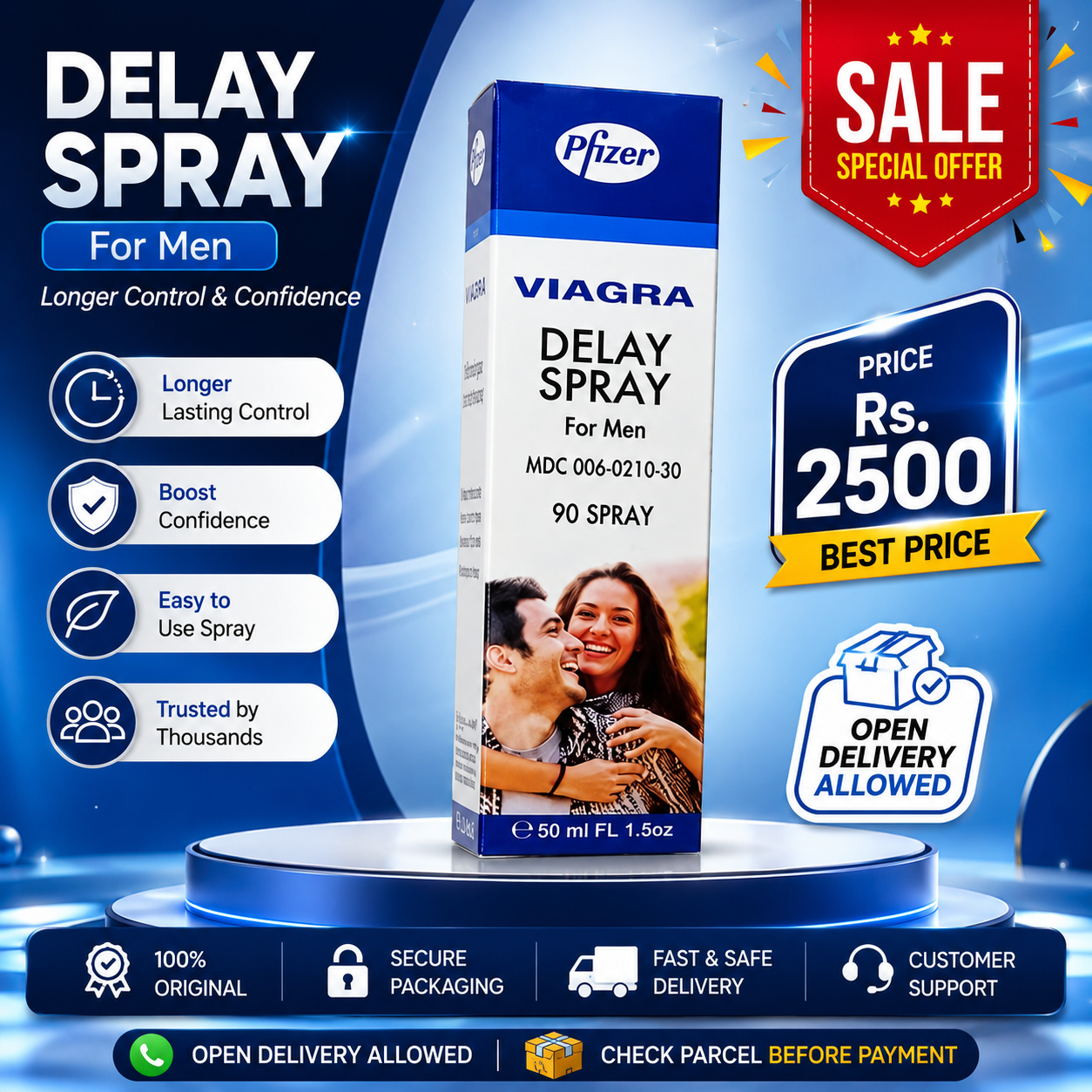 Men’s Personal Care Spray 50ML – Adult Wellness Product.