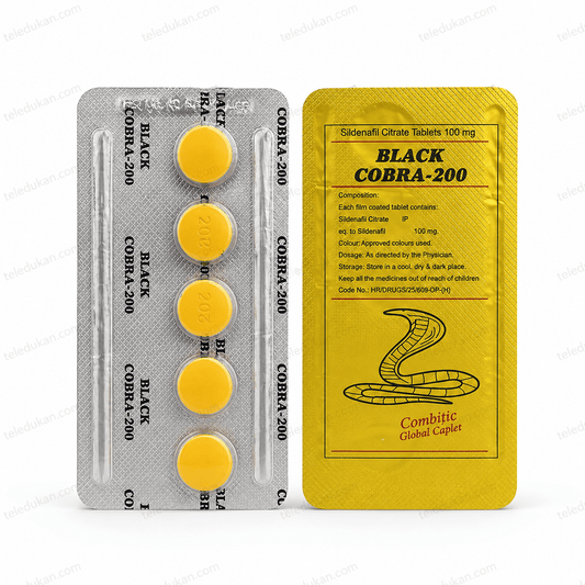 Black Cobra-200 Sildenafil Citrate 100mg Price in Pakistan - TeleDukan