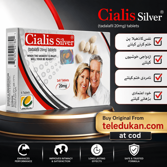 Cialis Silver 20mg (Tadalafil Tablets) – Men's Performance Support - TeleDukan