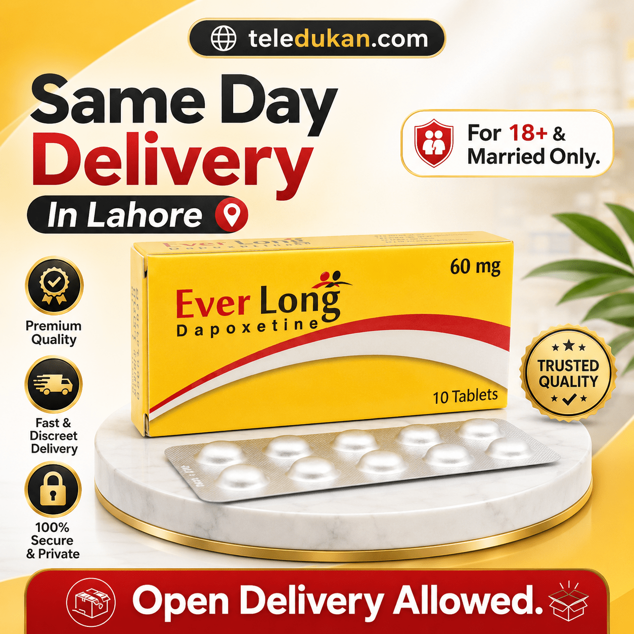 Everlong Dapoxetine 60mg Tablets Price In Pakistan – Men’s Timing Support - TeleDukan