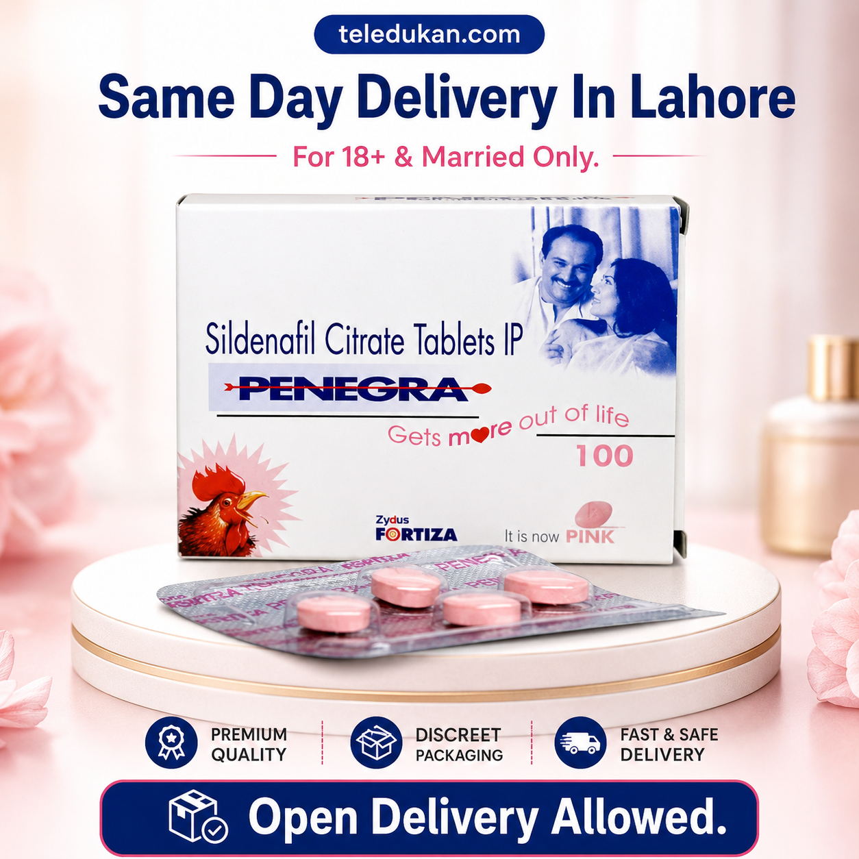 Penegra 100 Sildenafil Citrate Tablets Price in Pakistan Same Day Delivery In Lahore


